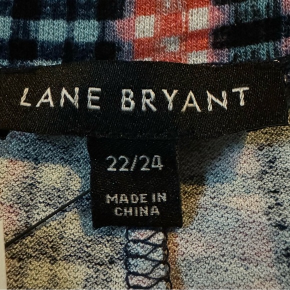 Lane Bryant 22 24 2X Tank Top Shirt Pink Blue Striped Sleeveless Scoop Neck Knit - Picture 5 of 8